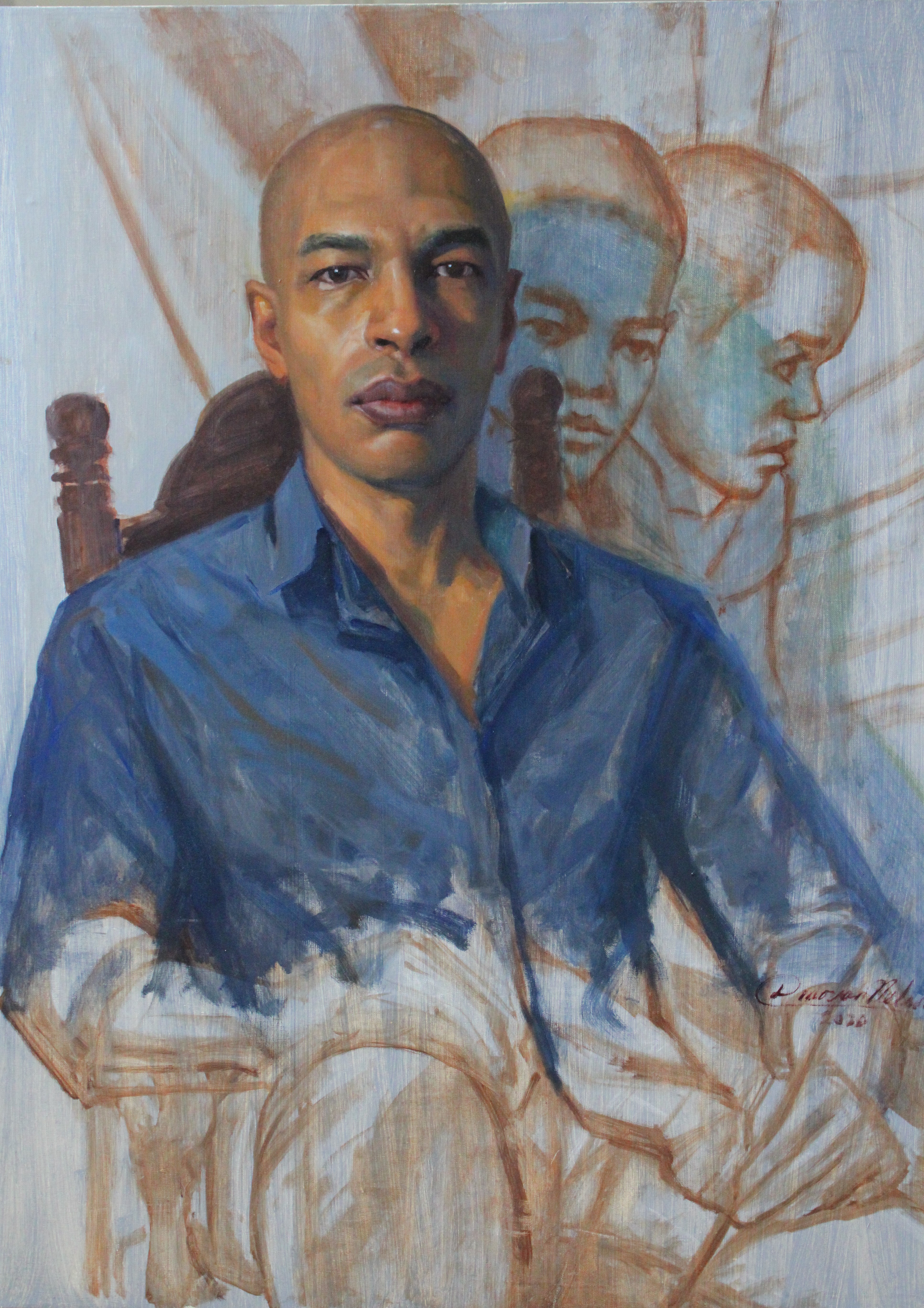 Donovan Nelson self-portrait with children